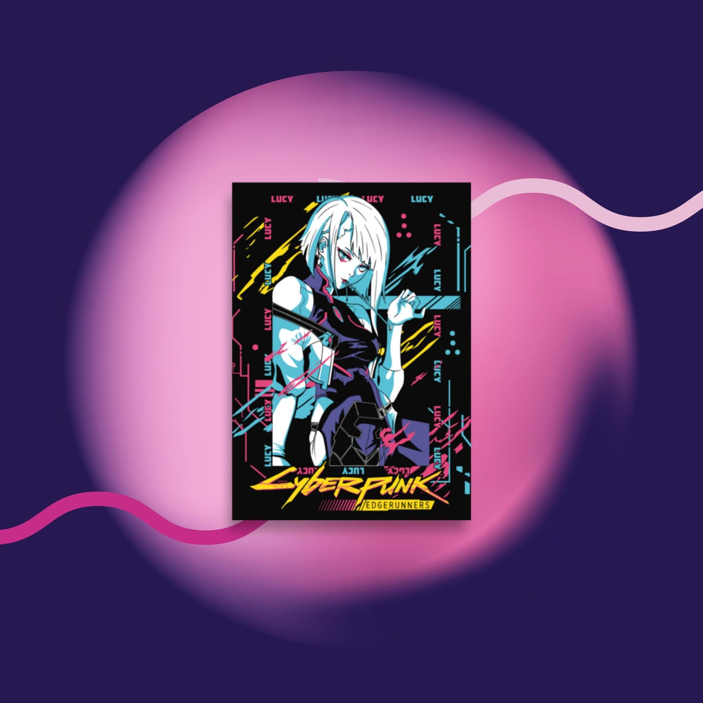 Sleek Cyberpunk Edgerunners Poster featuring Lucy - Cool Anime Decor
