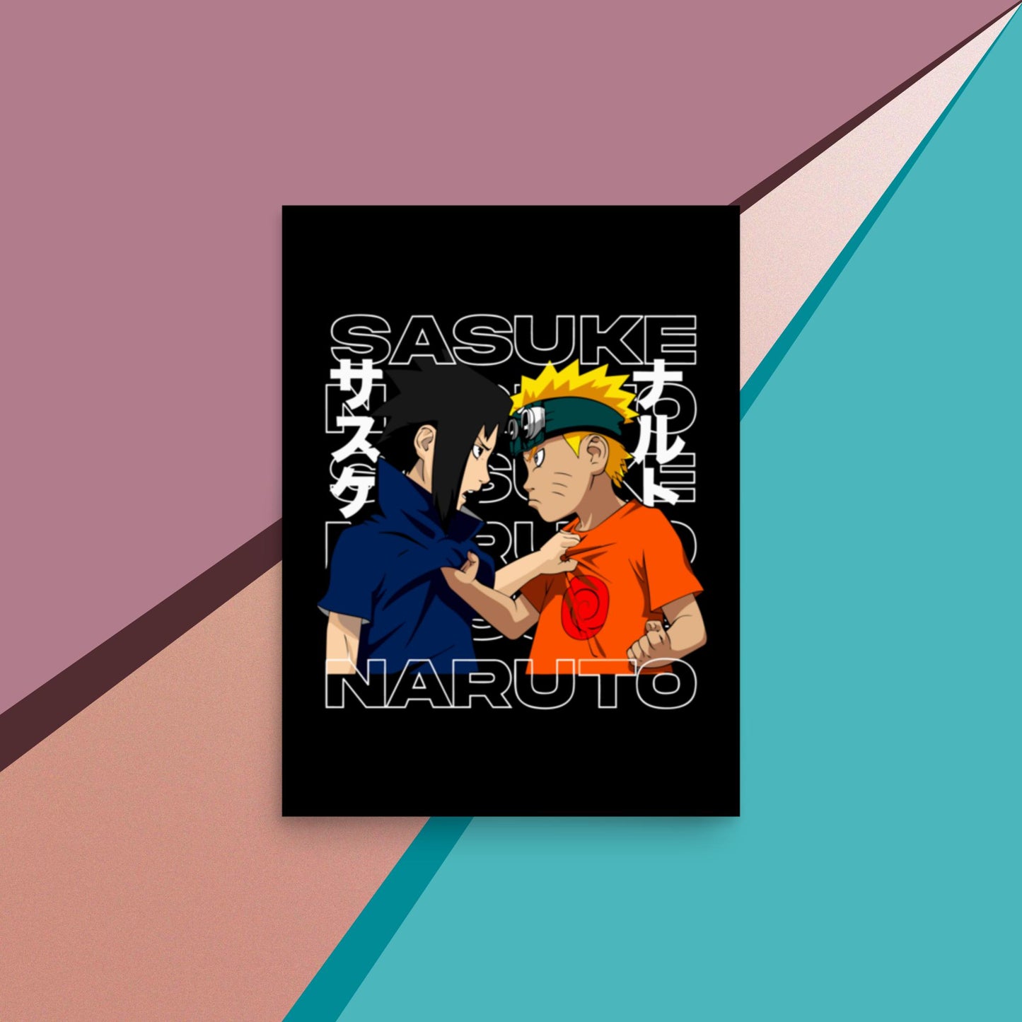 Naruto and Sasuke Rivalry Poster, Naruto, Anime, Manga, Streamer Poster, Stream Setup