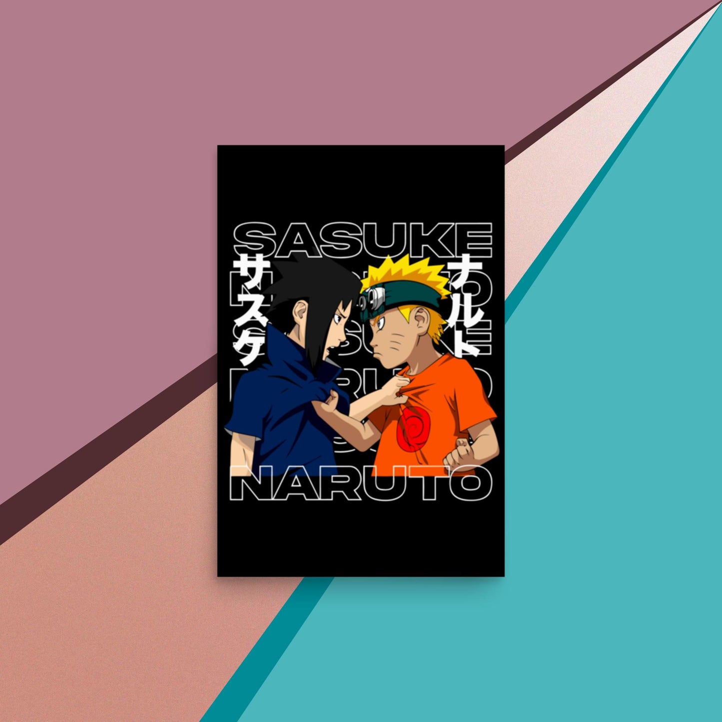 Naruto and Sasuke Rivalry Poster, Naruto, Anime, Manga, Streamer Poster, Stream Setup