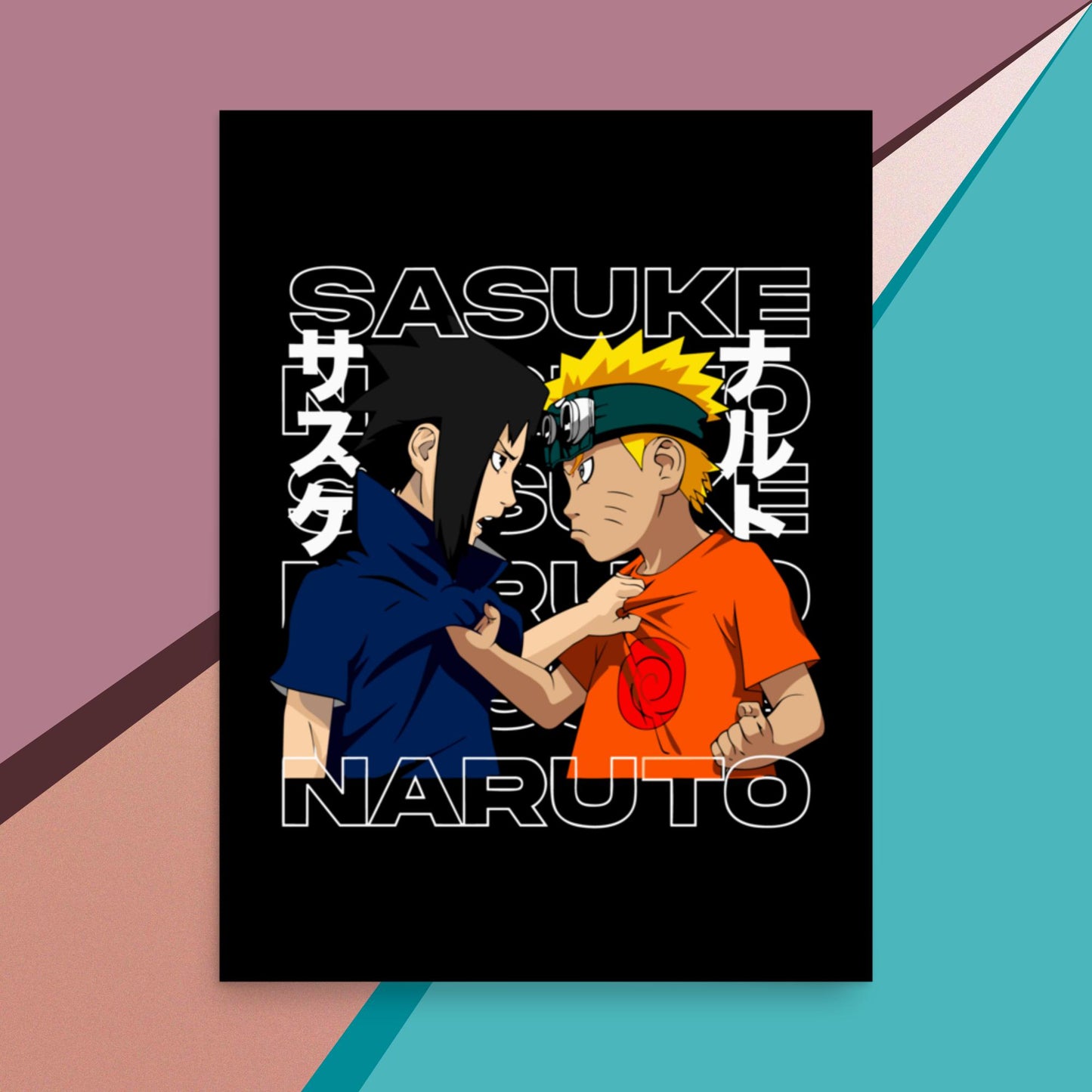 Naruto and Sasuke Rivalry Poster, Naruto, Anime, Manga, Streamer Poster, Stream Setup