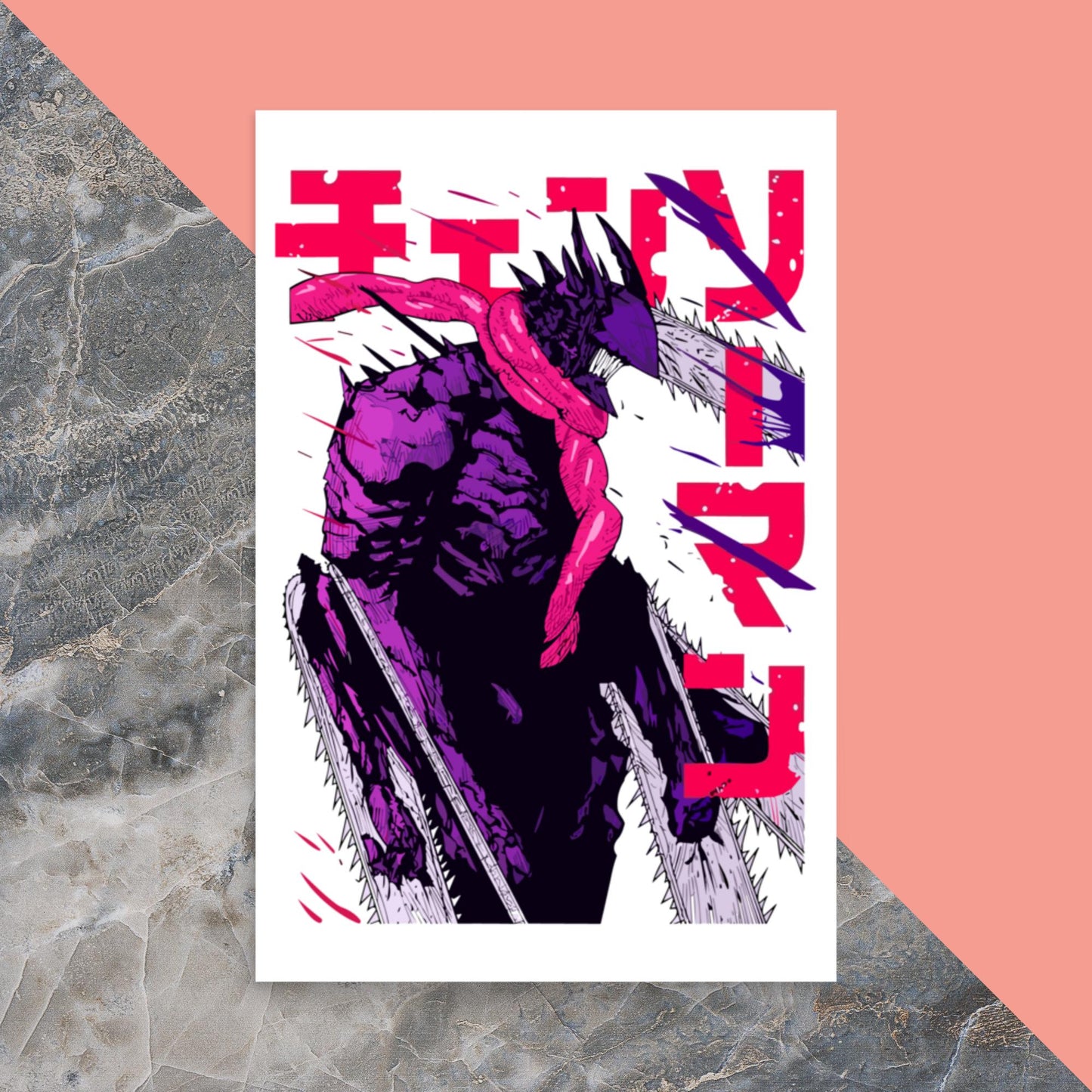 Chainsaw Devil Poster,Chainsaw Man,Anime,Manga