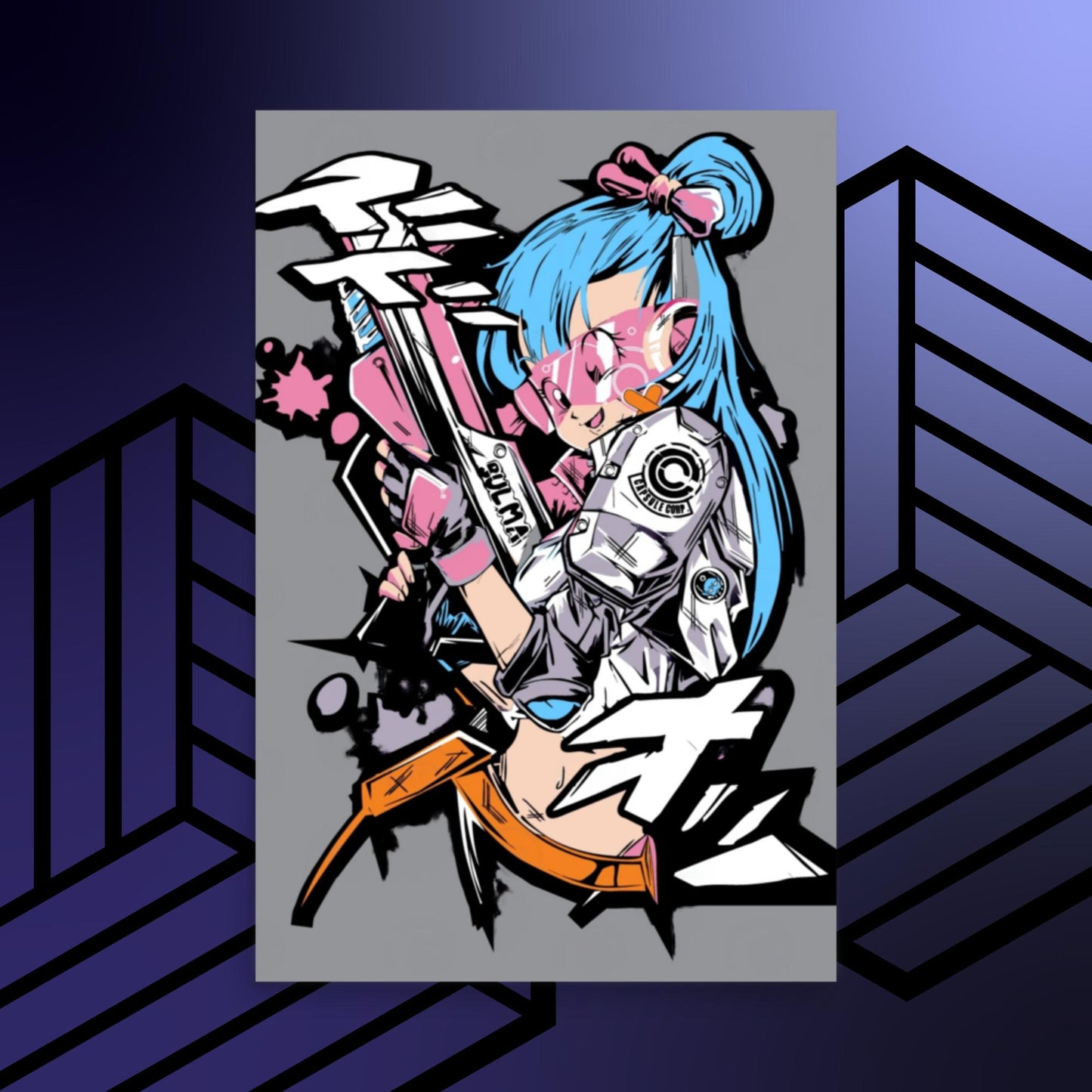 Tech Bulma Poster,Dragon Ball,Anime,Manga