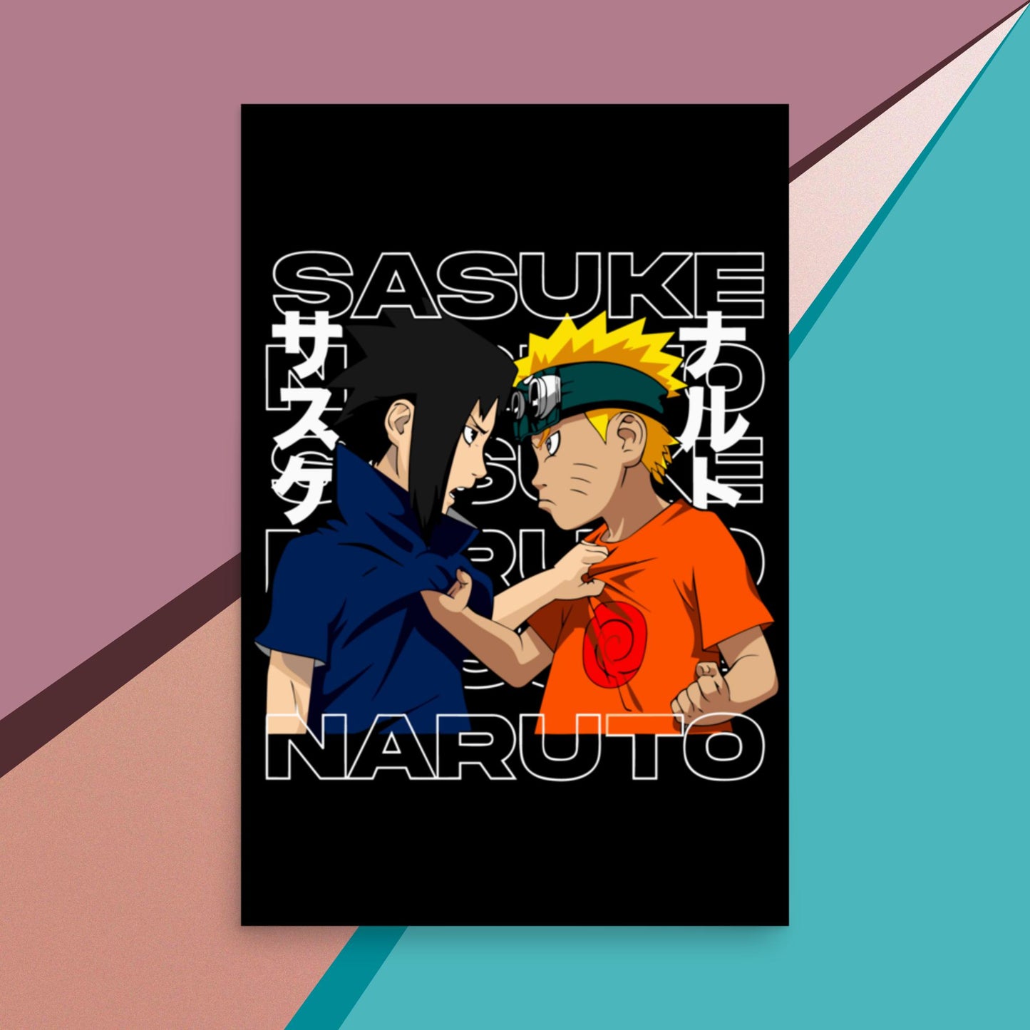 Naruto and Sasuke Rivalry Poster, Naruto, Anime, Manga, Streamer Poster, Stream Setup