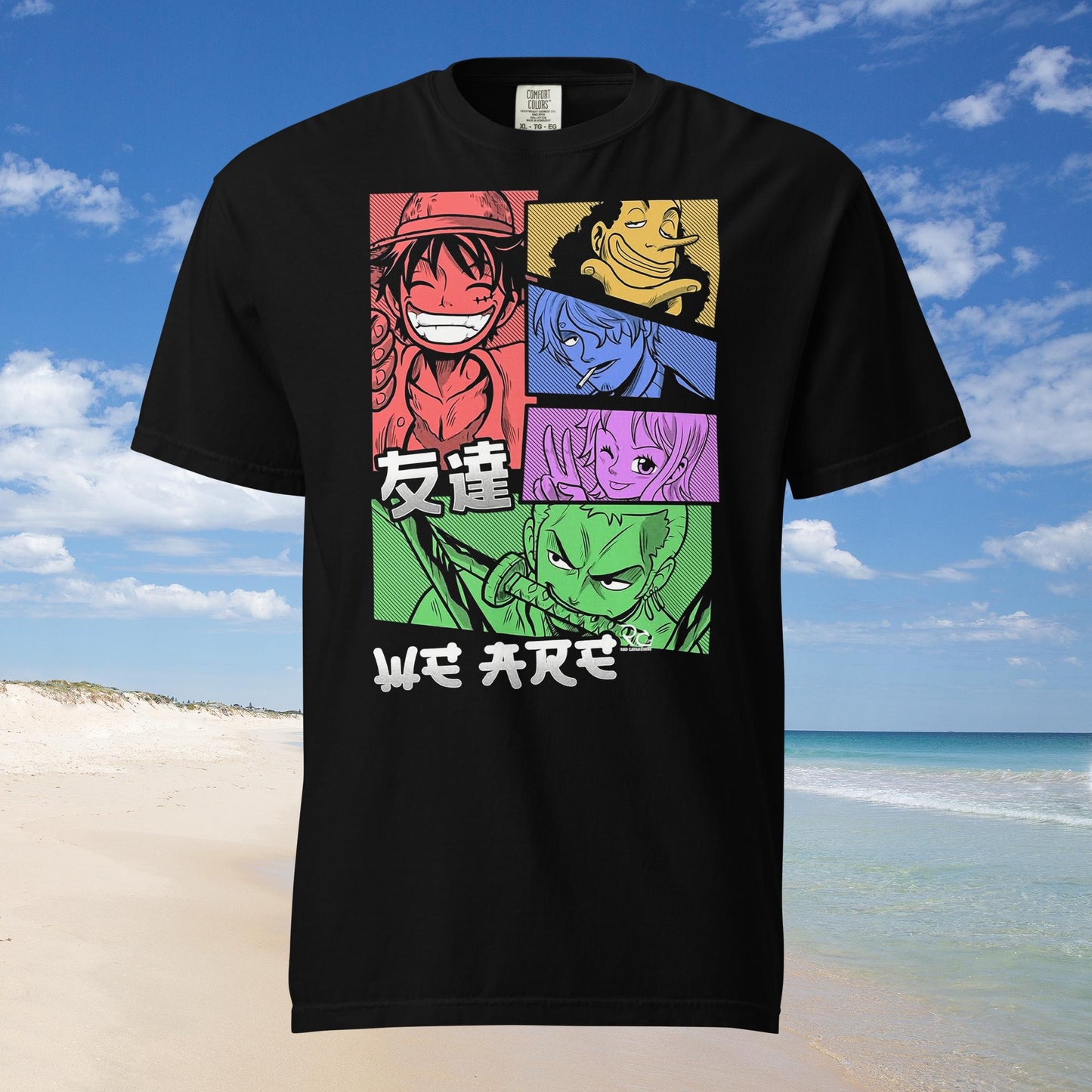 Straw Hat Pirates, Luffy, Zoro, Nami, Usopp Unisex garment-dyed heavyweight t-shirt, One Piece, Monkey D. Luffy, Anime, Manga