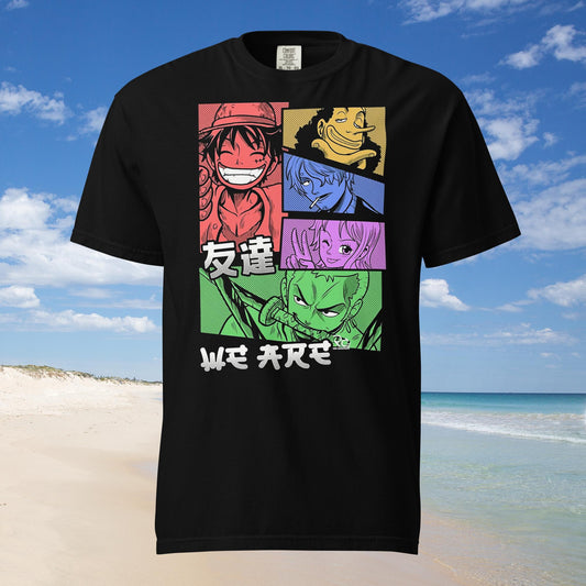 Straw Hat Pirates, Luffy, Zoro, Nami, Usopp Unisex garment-dyed heavyweight t-shirt, One Piece, Monkey D. Luffy, Anime, Manga