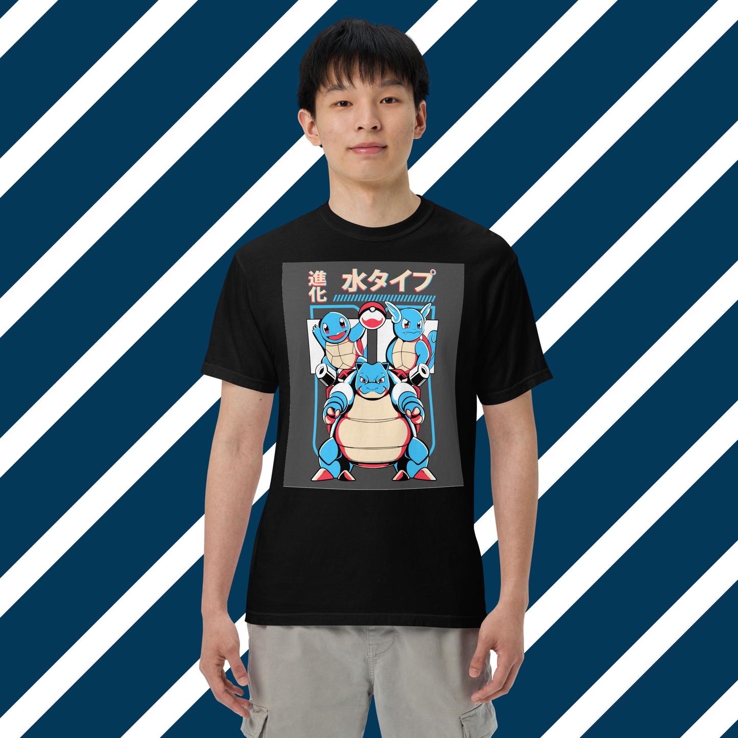 Squirtle,Wartortle,Blastoise Unisex garment-dyed heavyweight t-shirt,Pokemon,Anime,Manga,Videogame