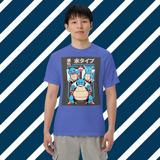 Squirtle,Wartortle,Blastoise Unisex garment-dyed heavyweight t-shirt,Pokemon,Anime,Manga,Videogame