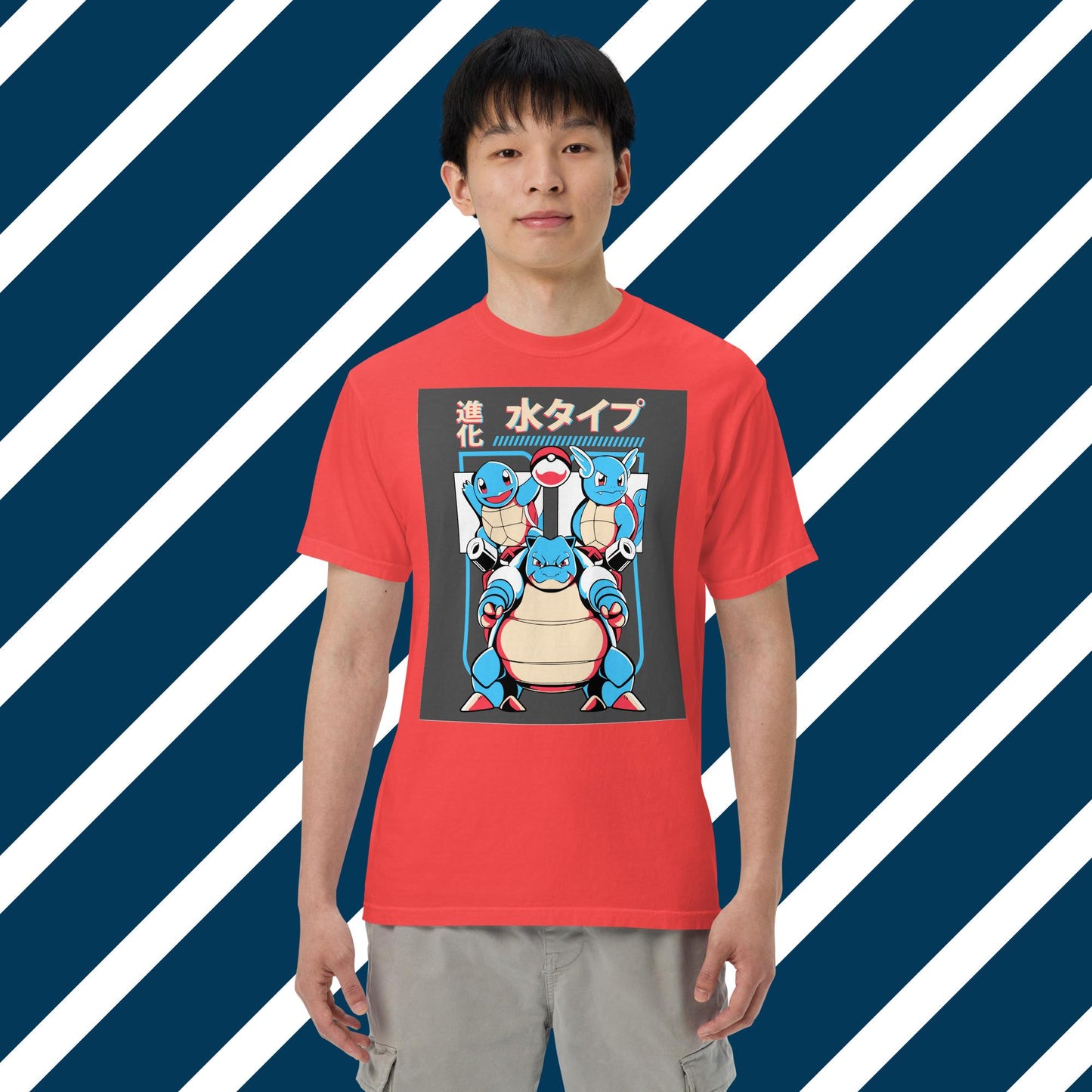 Squirtle,Wartortle,Blastoise Unisex garment-dyed heavyweight t-shirt,Pokemon,Anime,Manga,Videogame