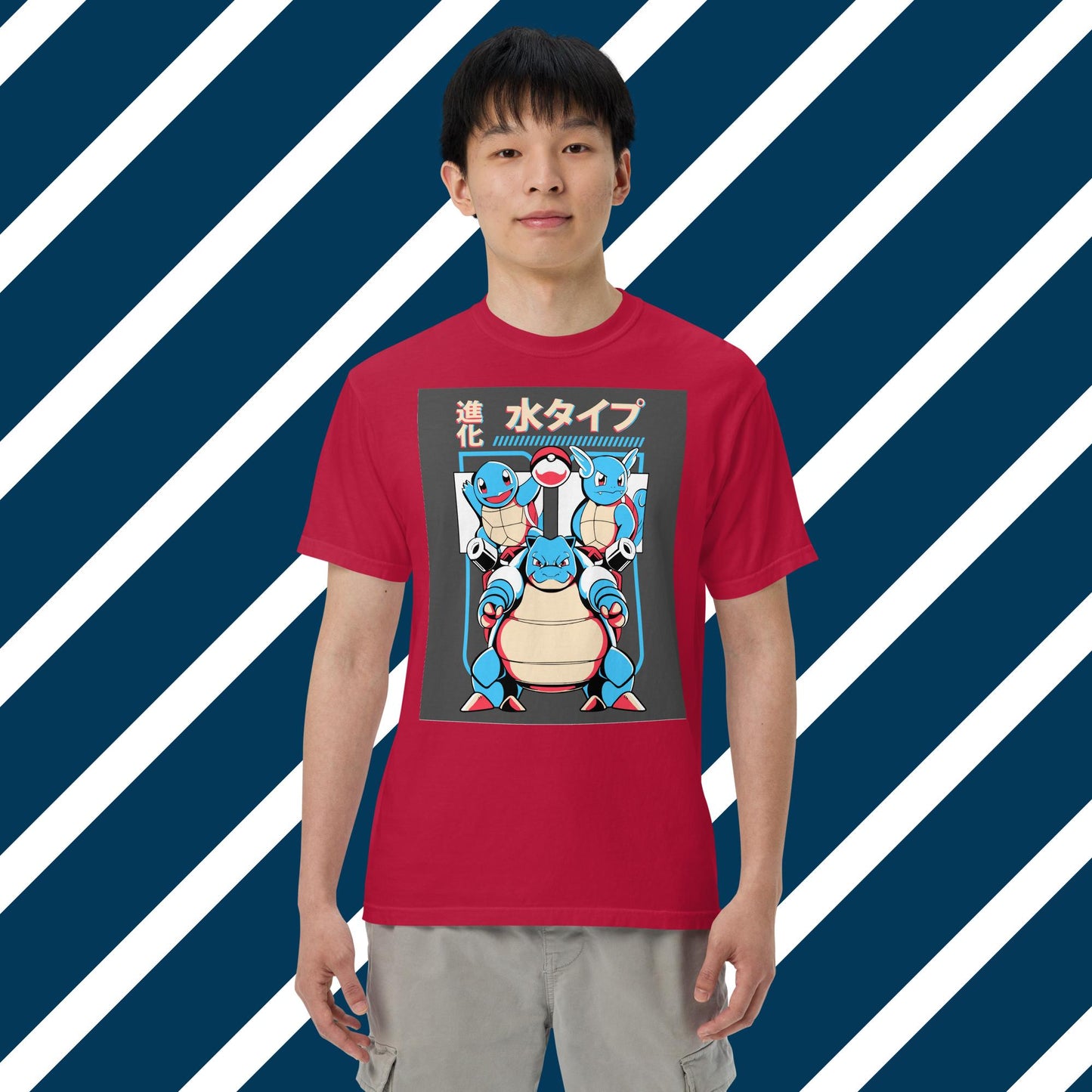 Squirtle,Wartortle,Blastoise Unisex garment-dyed heavyweight t-shirt,Pokemon,Anime,Manga,Videogame