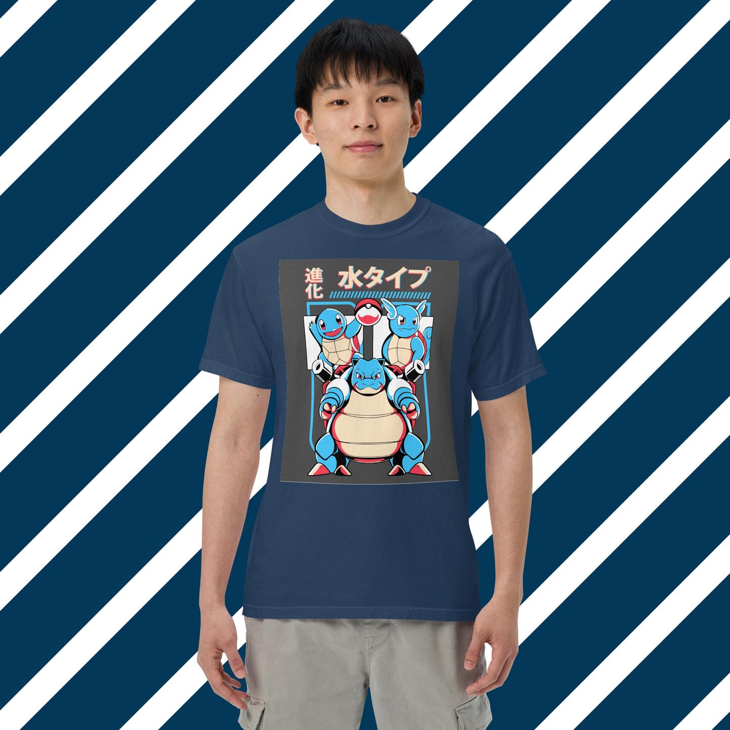 Squirtle,Wartortle,Blastoise Unisex garment-dyed heavyweight t-shirt,Pokemon,Anime,Manga,Videogame