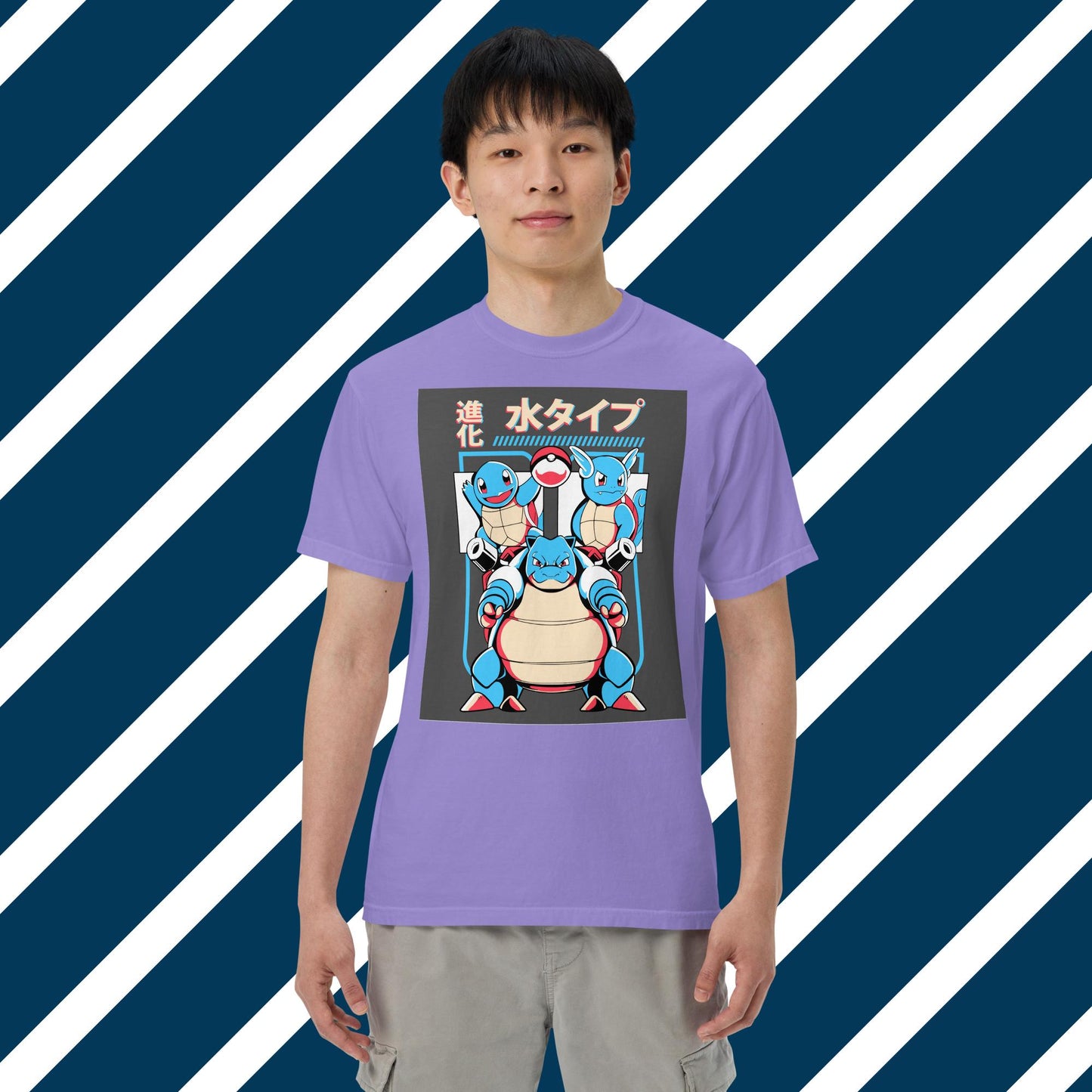 Squirtle,Wartortle,Blastoise Unisex garment-dyed heavyweight t-shirt,Pokemon,Anime,Manga,Videogame